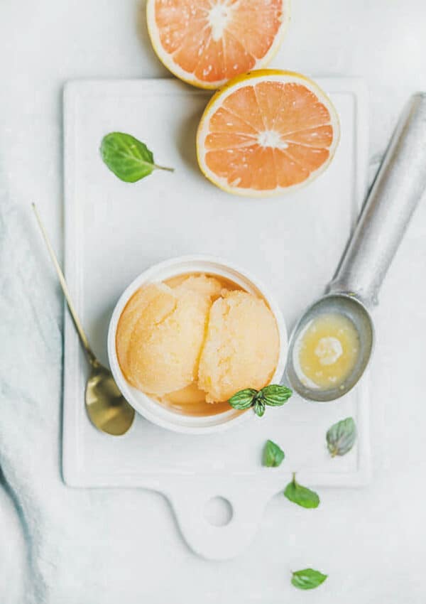 Pink Grapefruit Sorbet- refined sugar and dairy free
