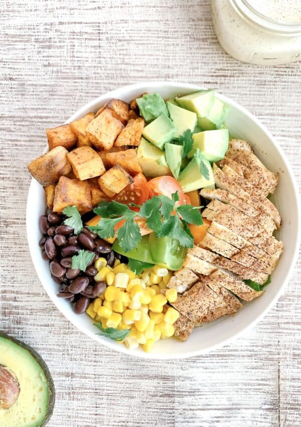 Blackened Chicken Power Bowl with Chipotle Ranch Dressing